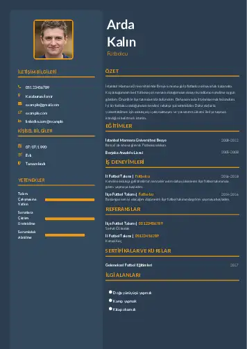Sporcu CV Örnekleri cv indir